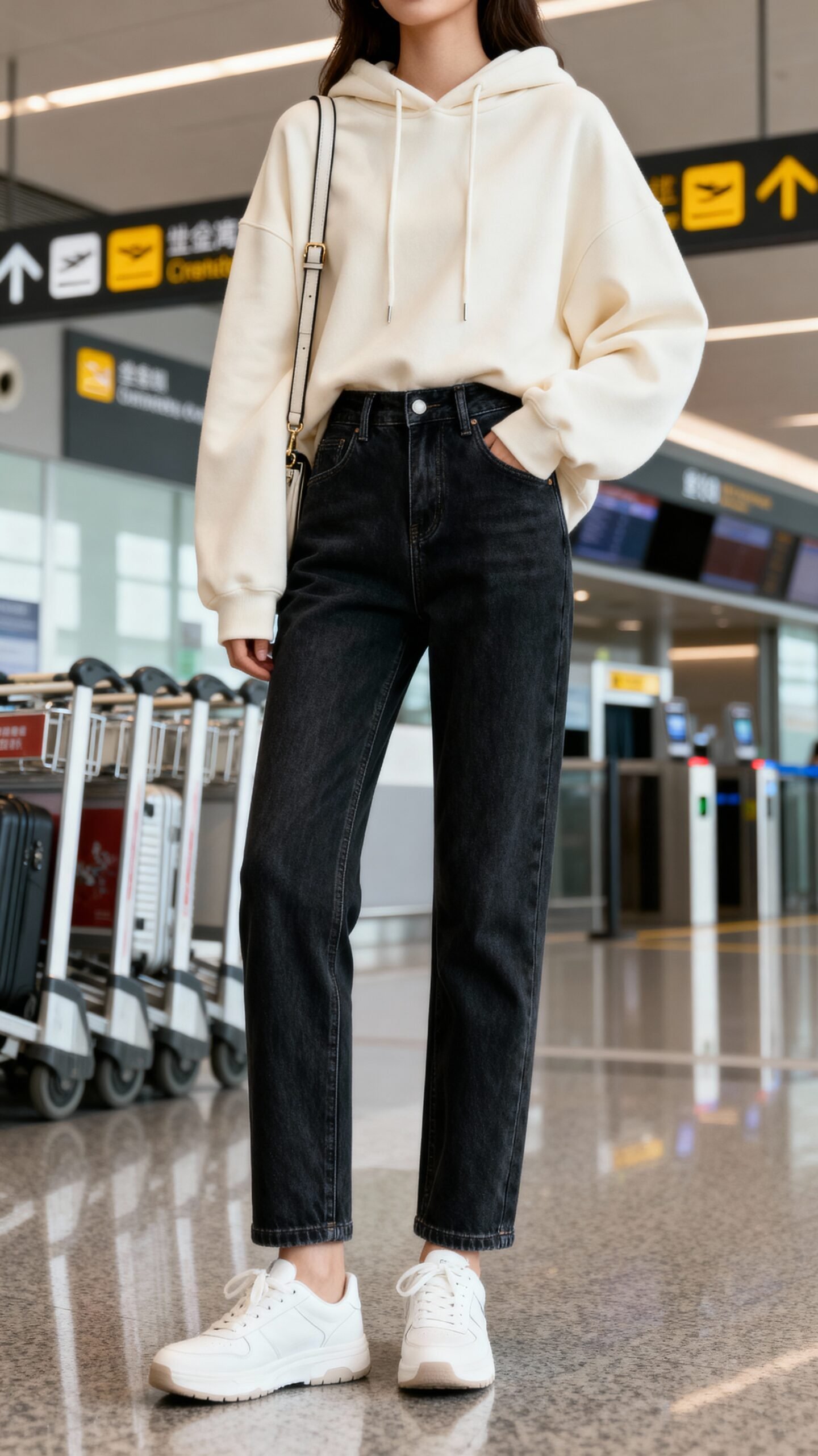 comfortable yet stylish travel outfit
