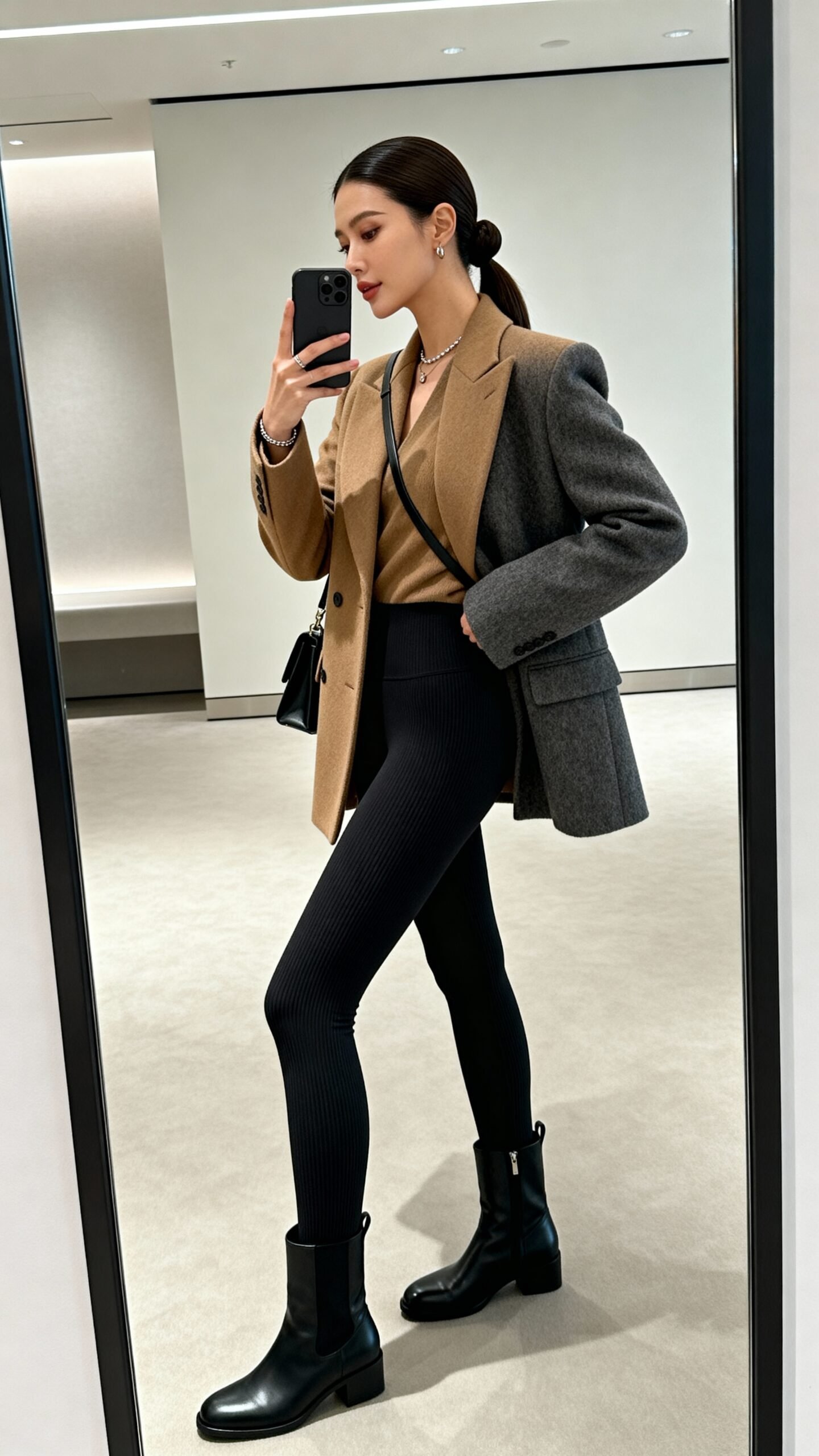 sophisticated layered travel ensemble