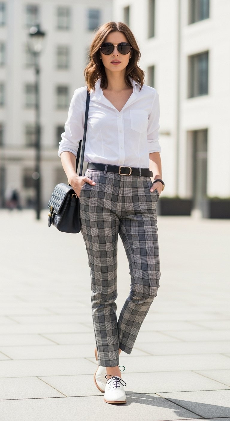 12 Plaid Trousers Outfit Ideas for Classic Street Style