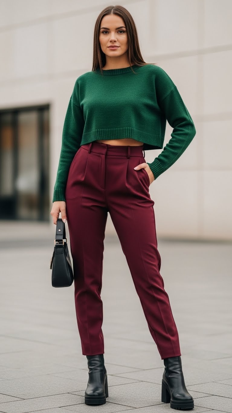 11 Rich Burgundy Trousers Outfit Ideas for Fall & Winter