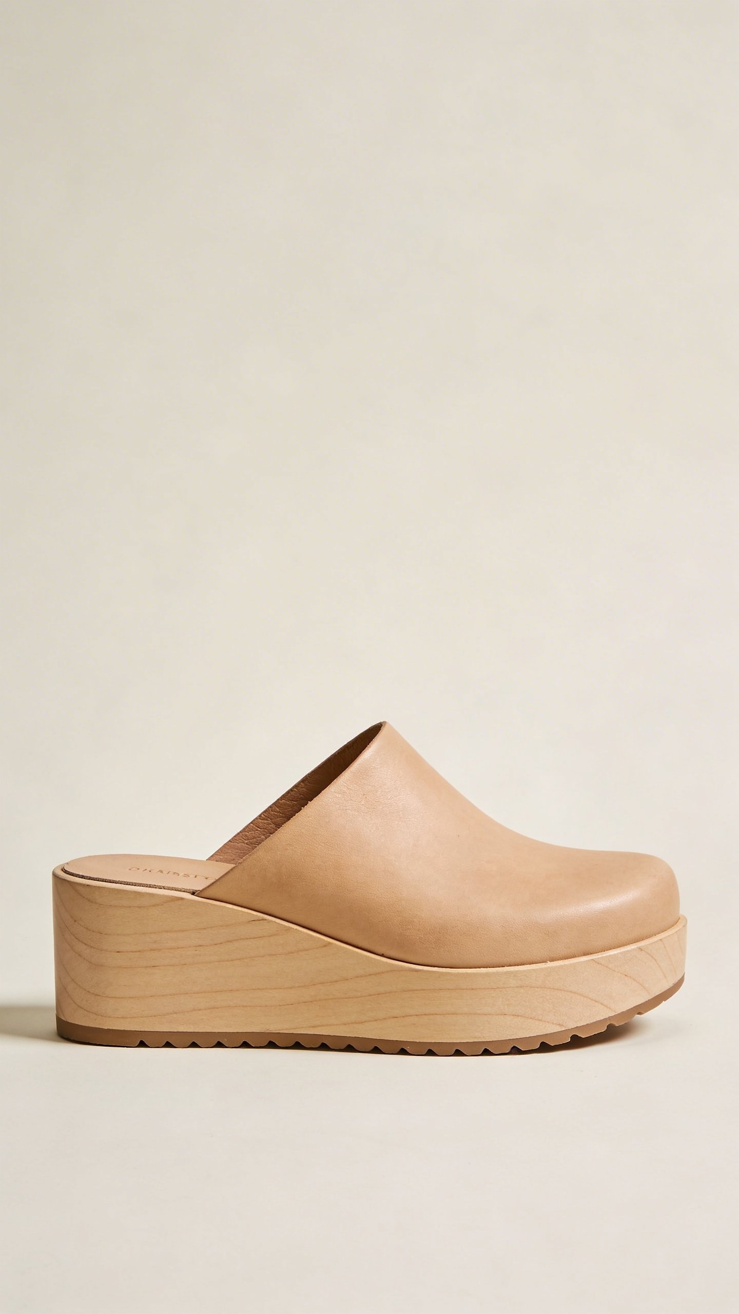 Single platform clog shoe minimal Scandinavian design