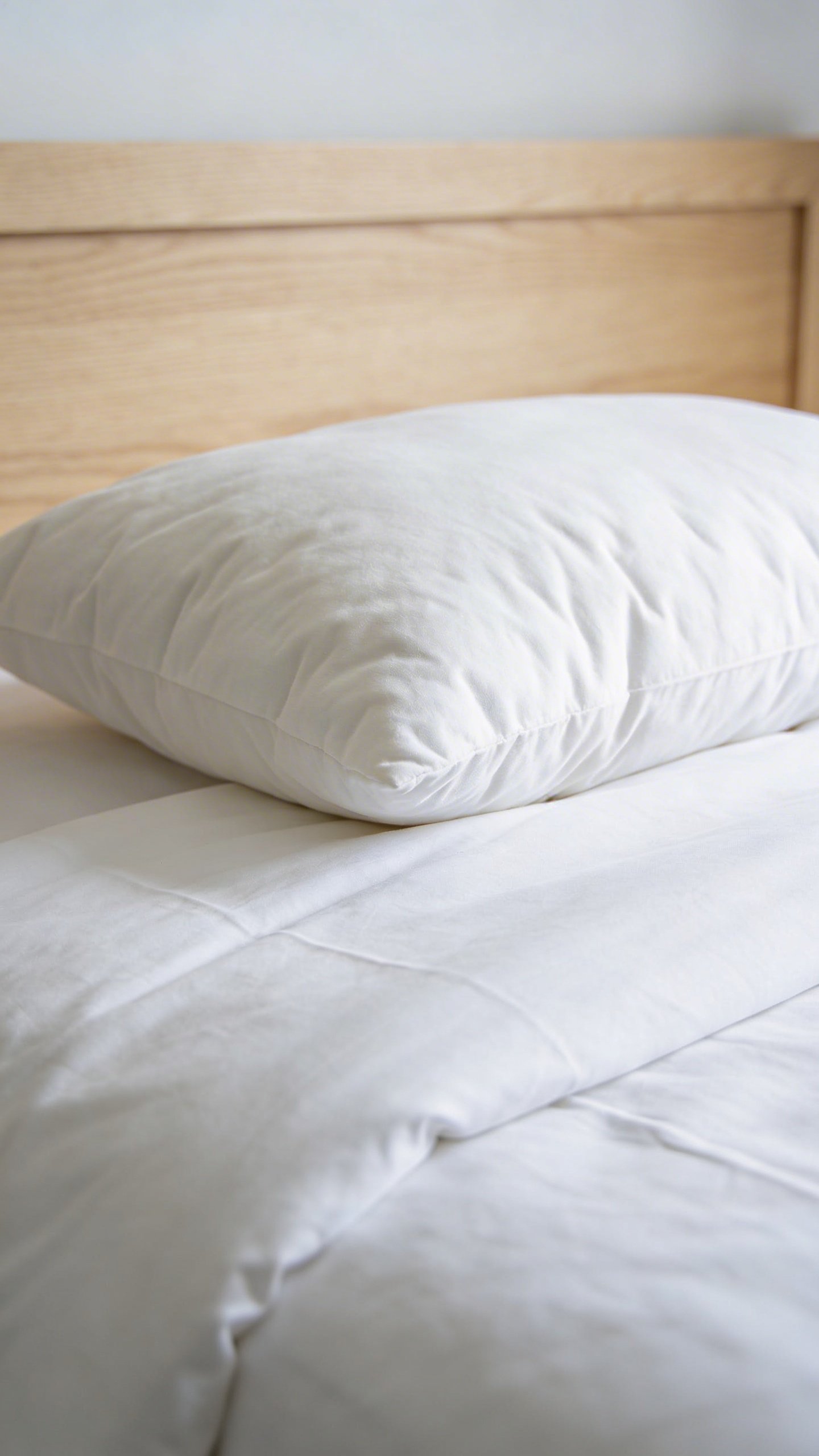 Neatly made guest bed with crisp white sheets
