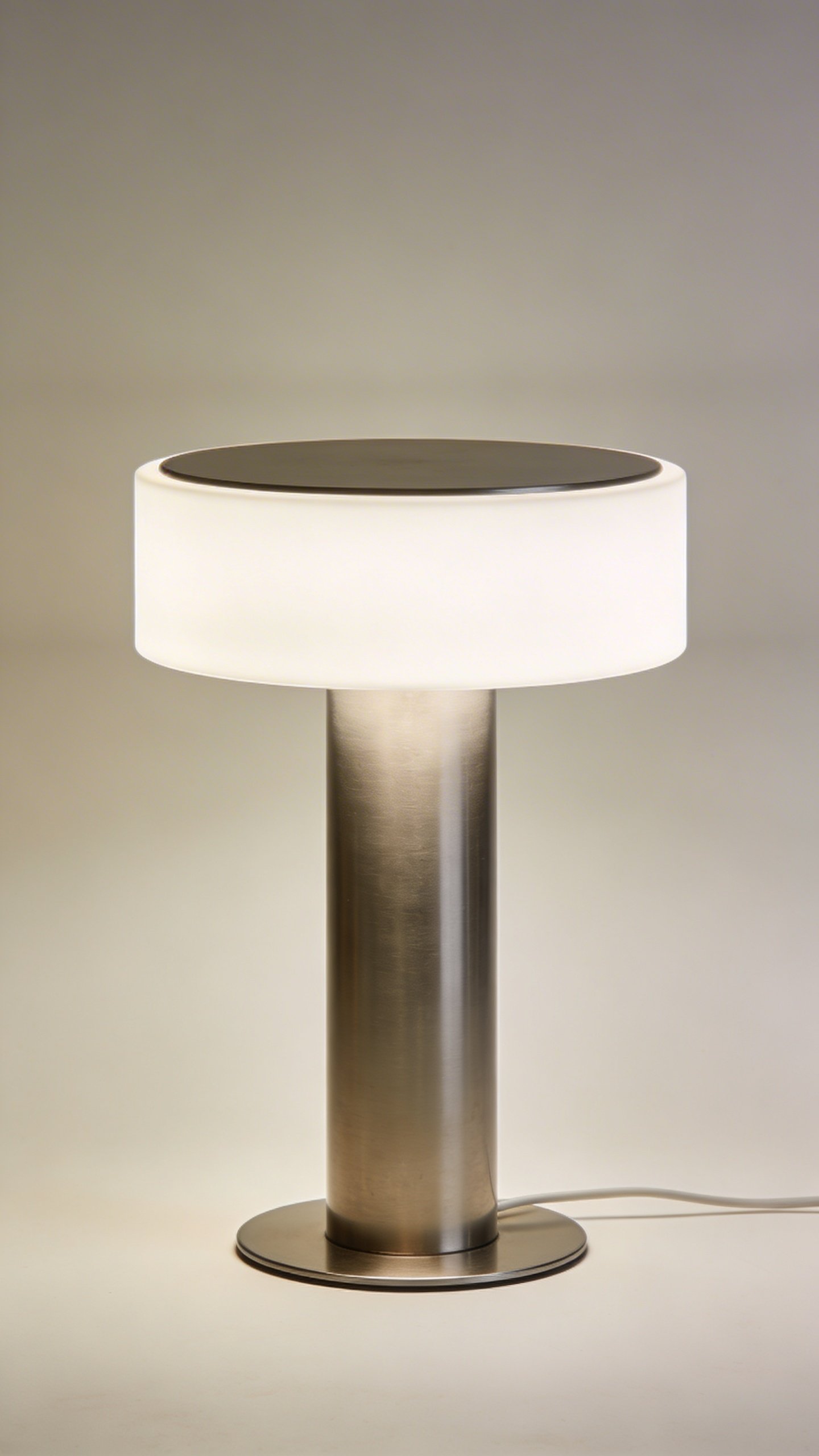 Modern minimalist table lamp with warm white glow