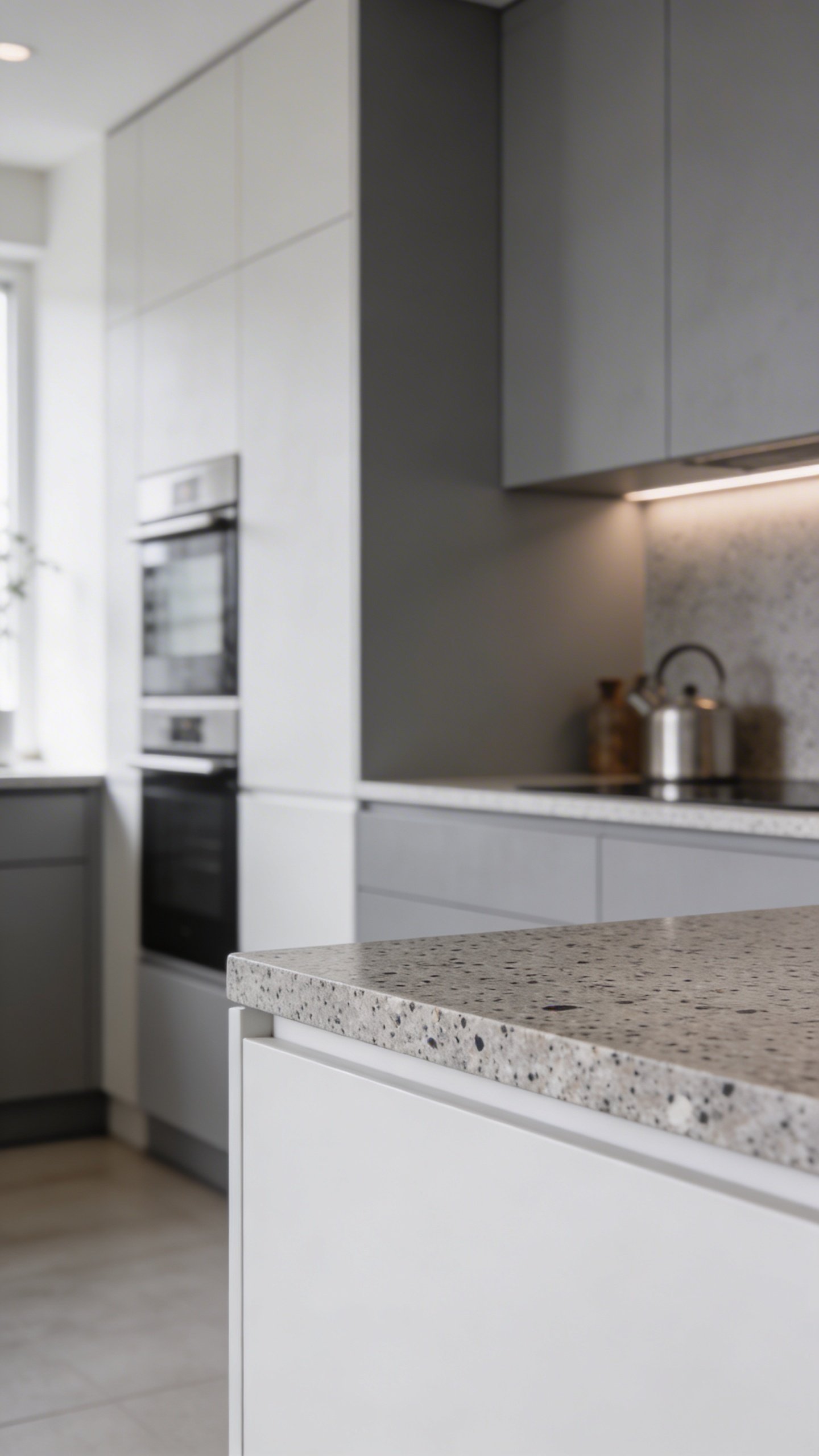 Modern painted countertop with speckled granite-like finish