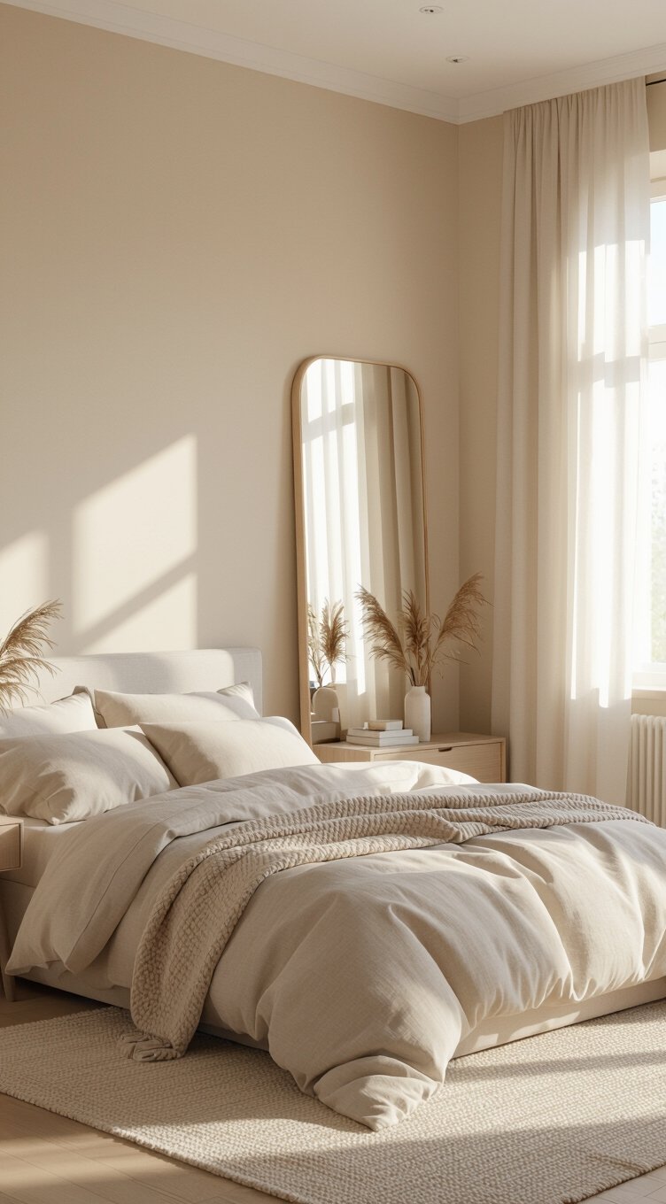 beige walls expand small bedrooms