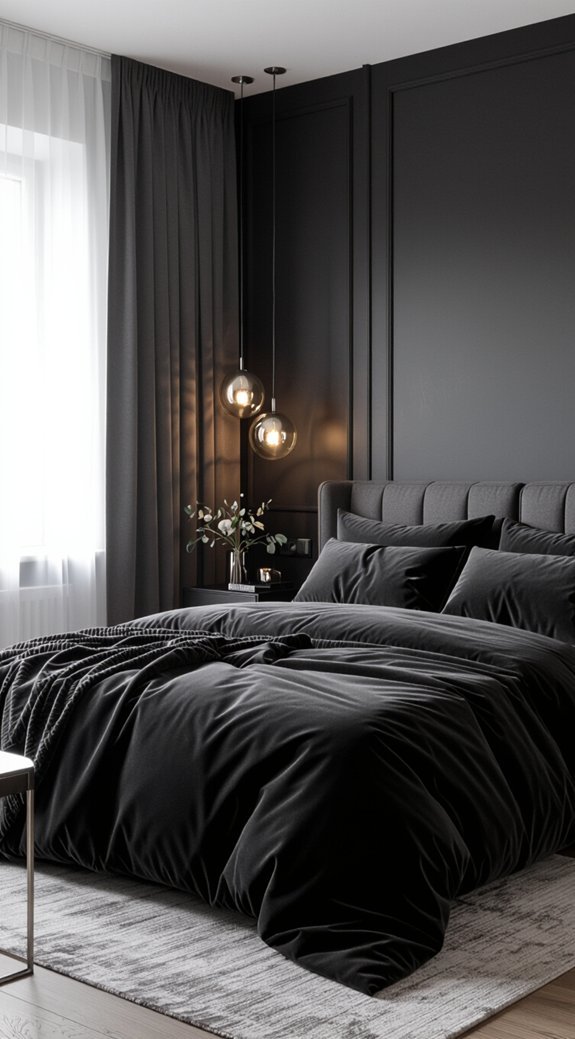 black and grey bedrooms
