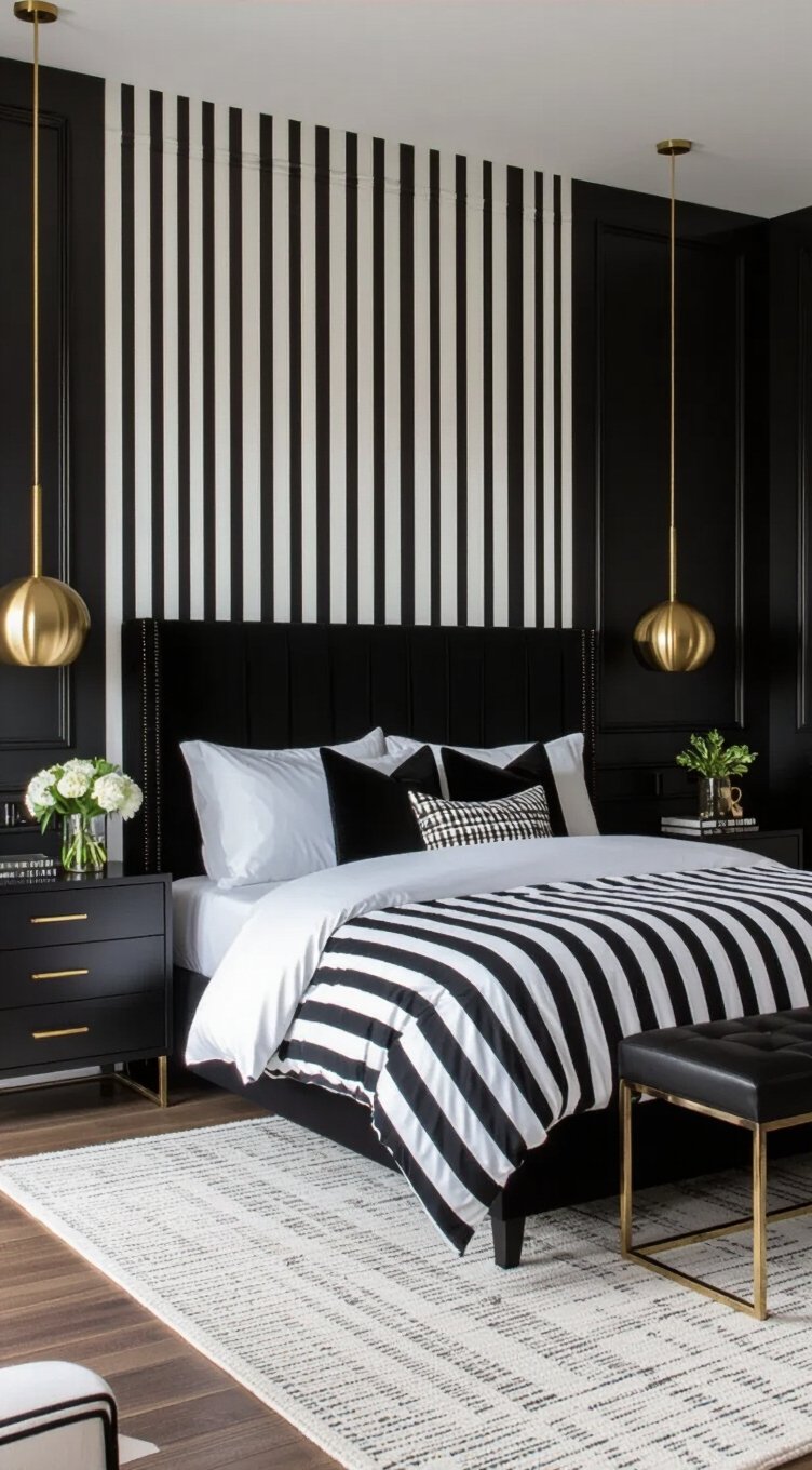 black and white stripes