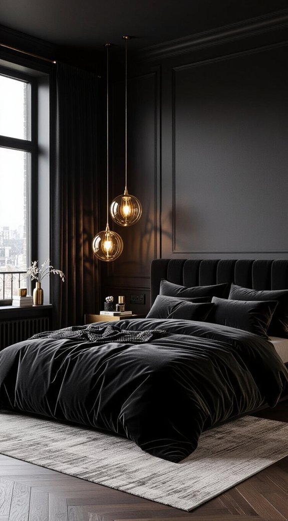 bold black bedroom elegance