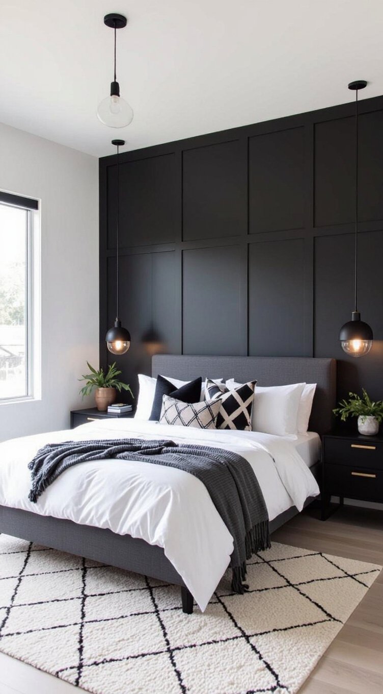 bold charcoal and white contrast