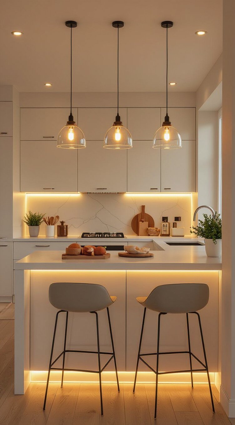 bright small kitchen lighting