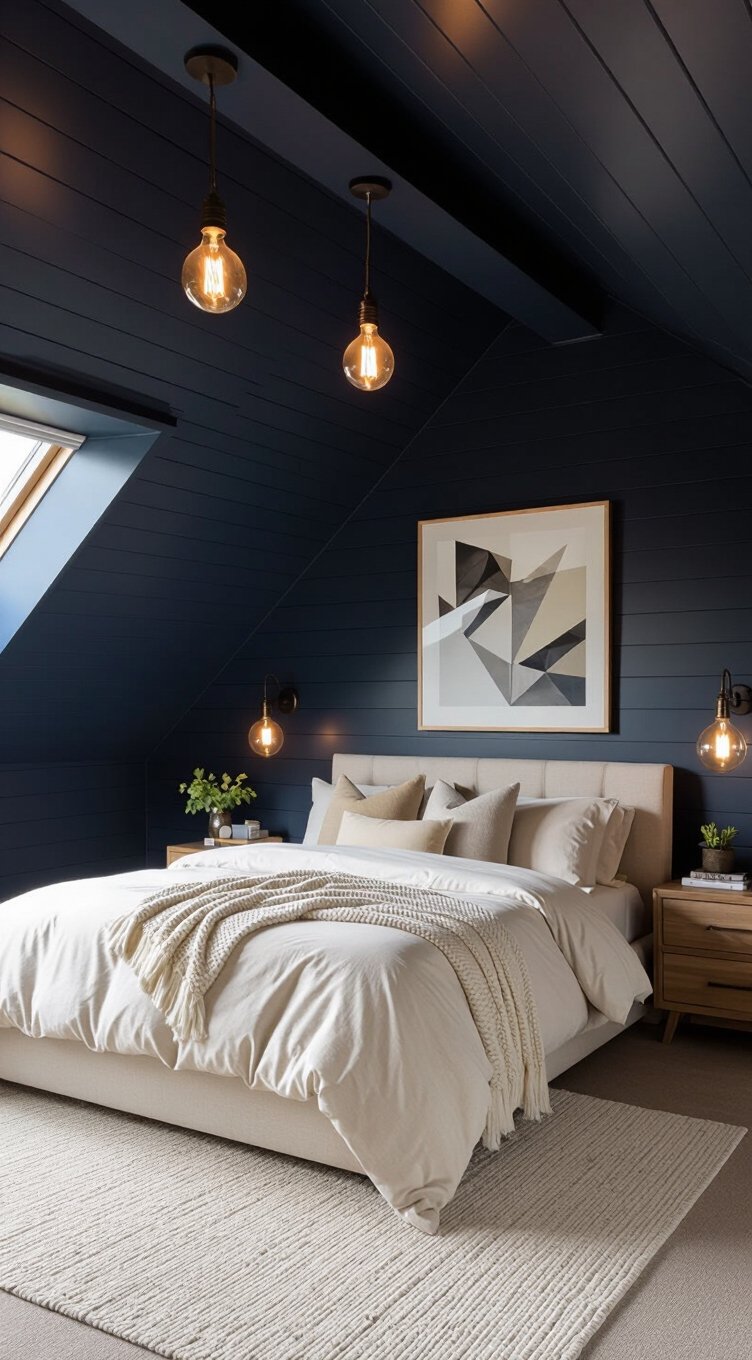 celebrate slanted ceilings with bold decor