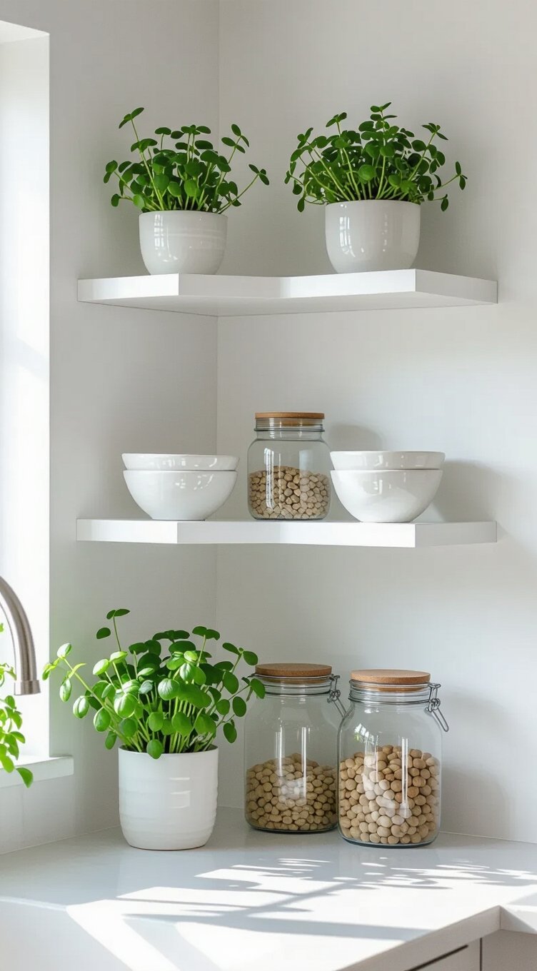 corner shelves maximize small kitchens