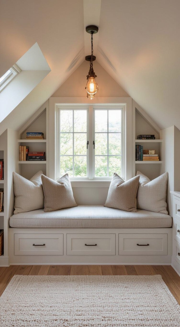 cozy attic reading nook
