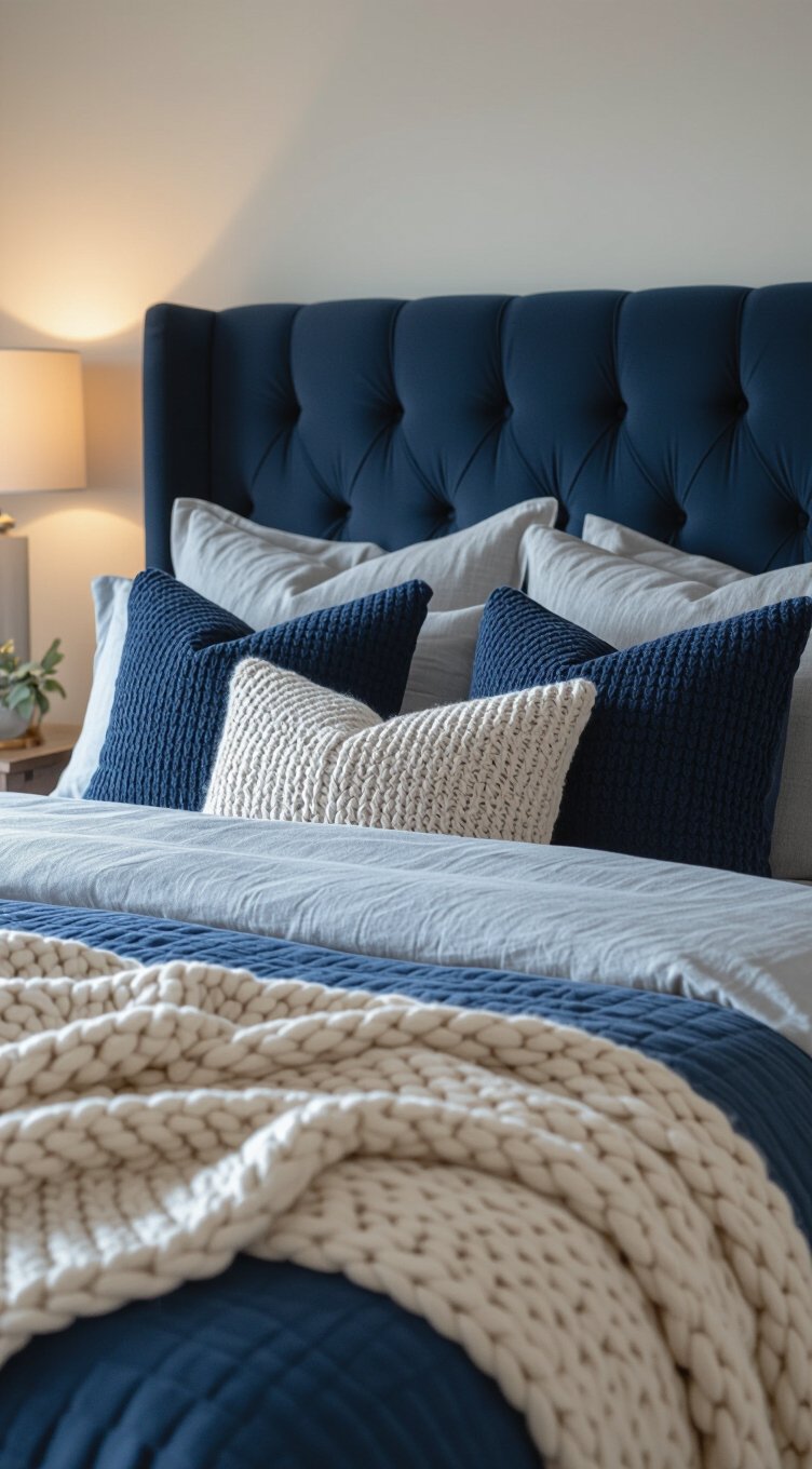cozy blue texture layers