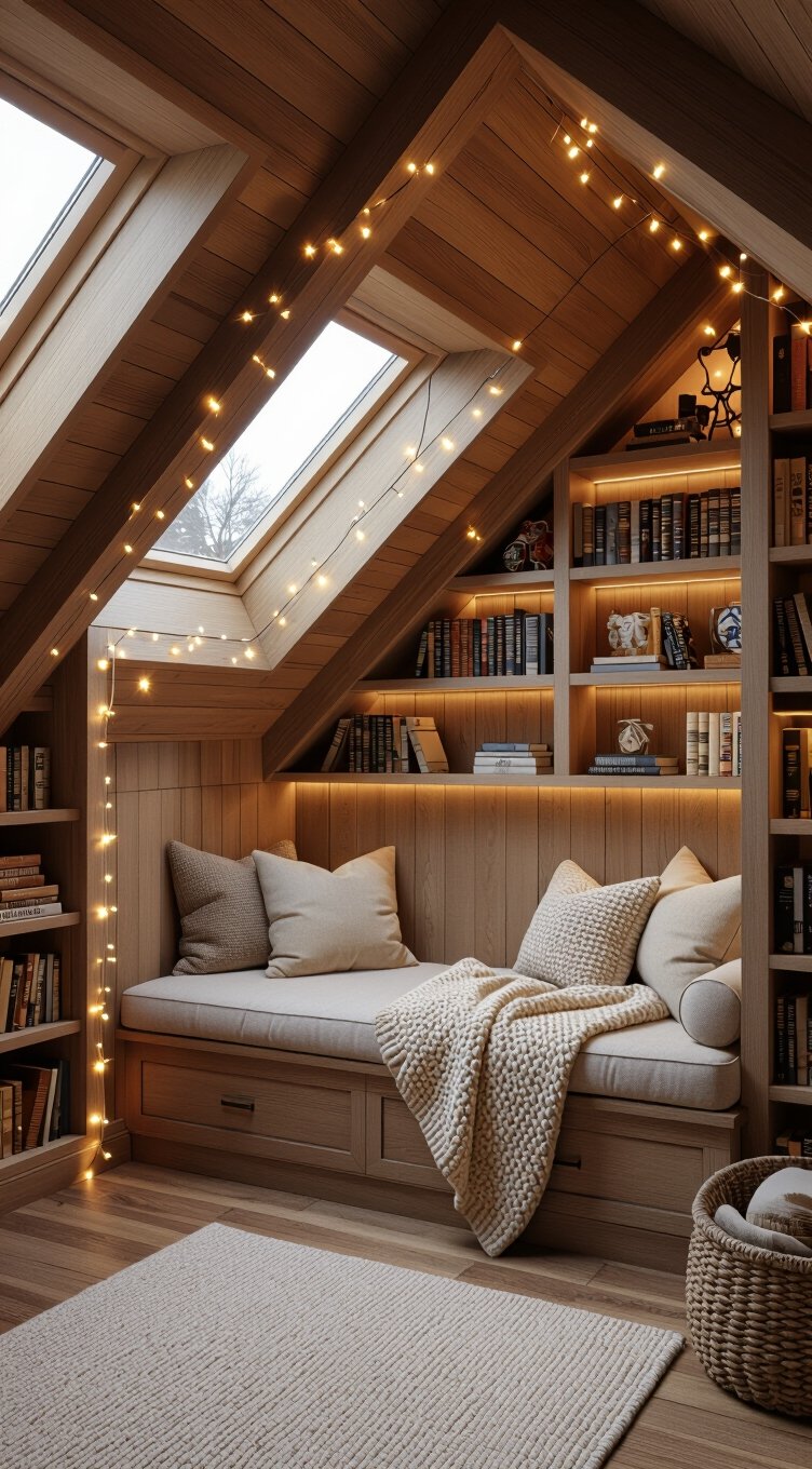 cozy reading nook with cushions