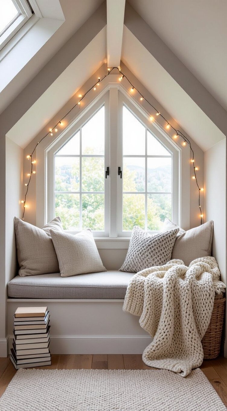 cozy reading nook with storage
