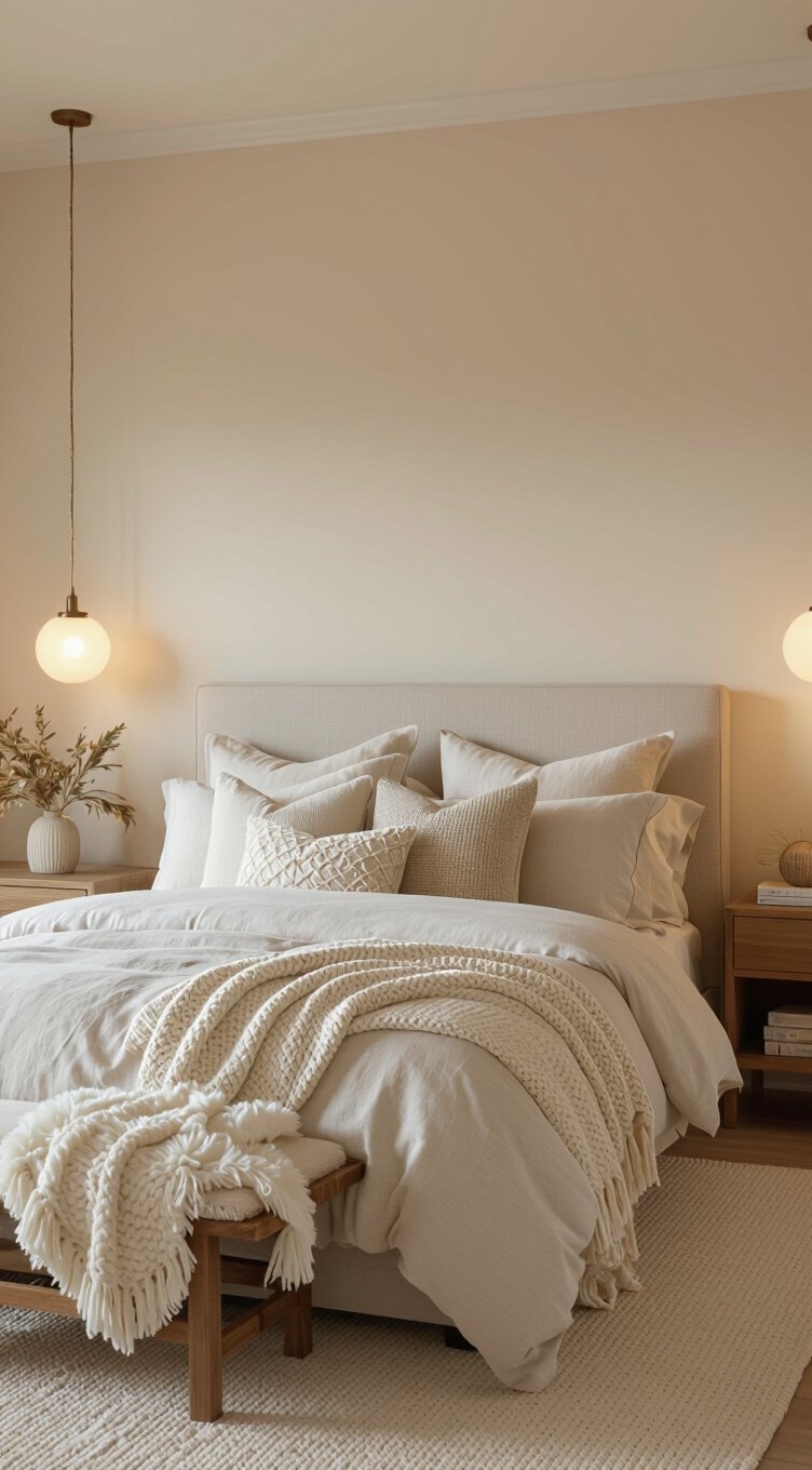 cream shades for serene bedrooms
