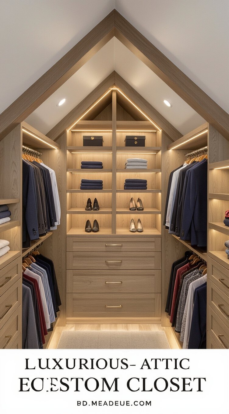 custom storage for sloped ceilings
