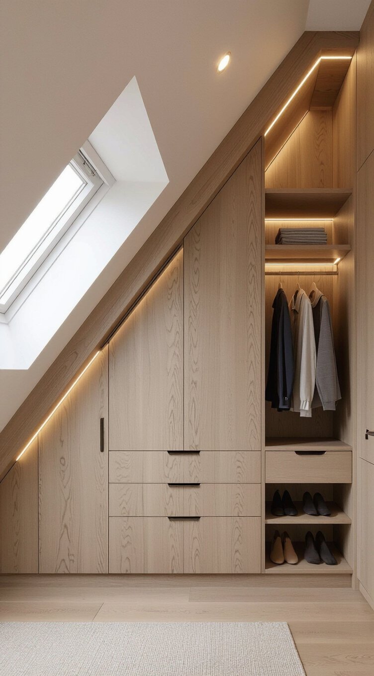 custom storage for sloped ceilings