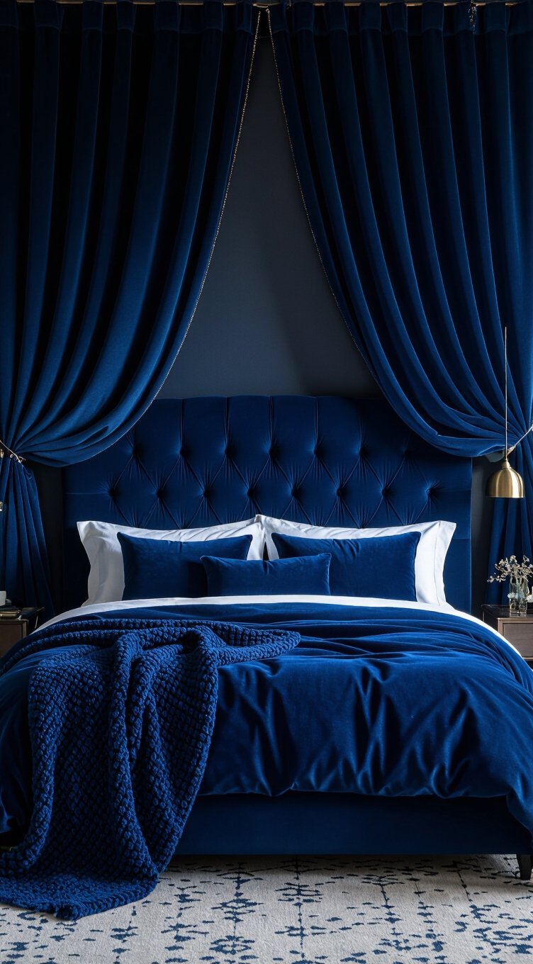 deep blue velvet elegance