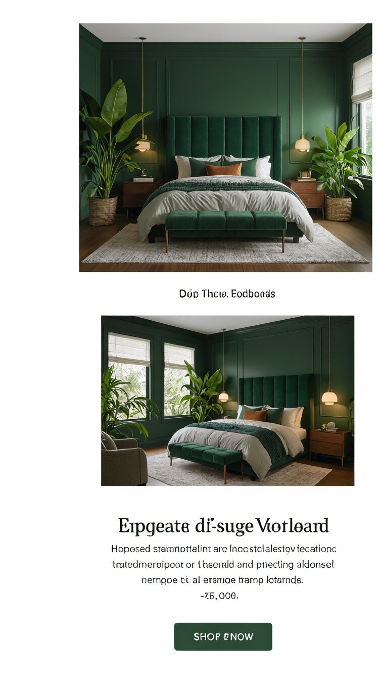 emerald accents dramatic contrast