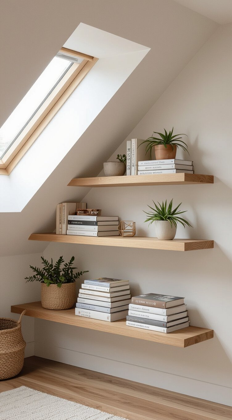 floating shelves for awkward angles