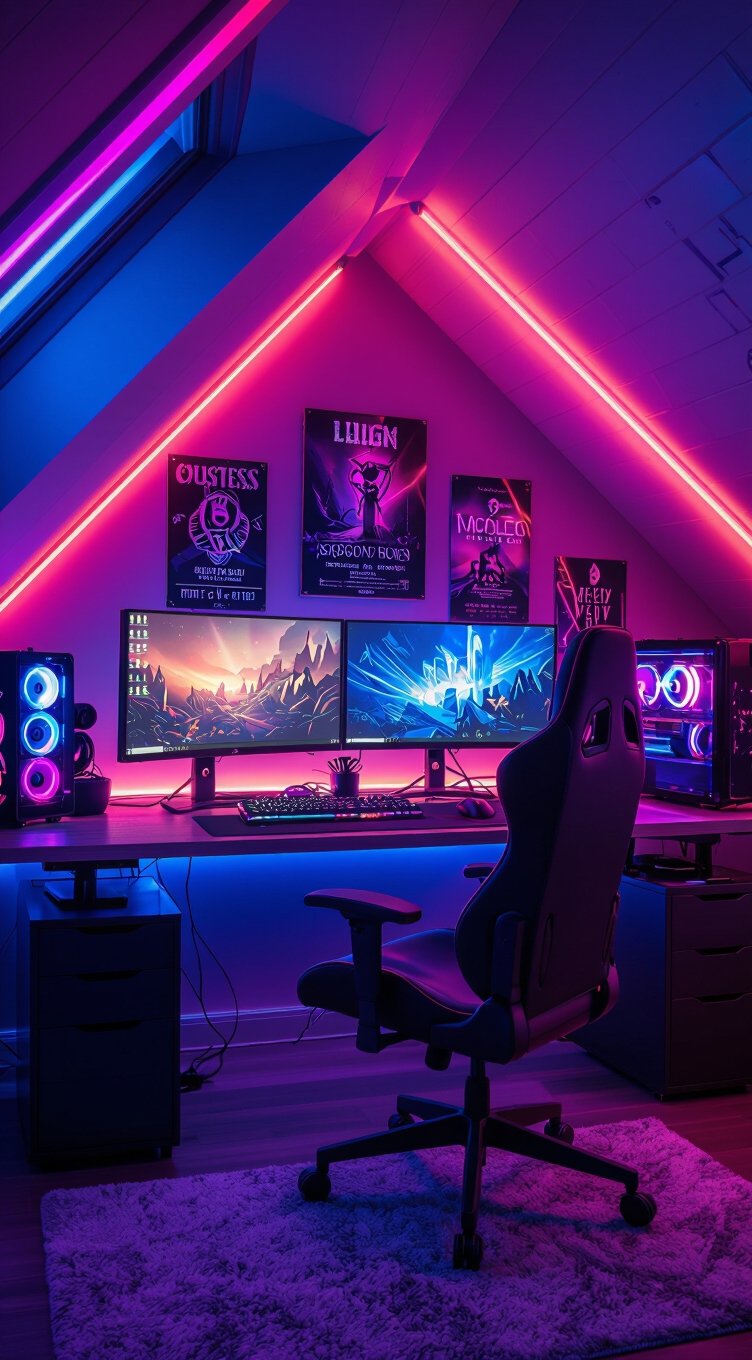 gaming haven in attic