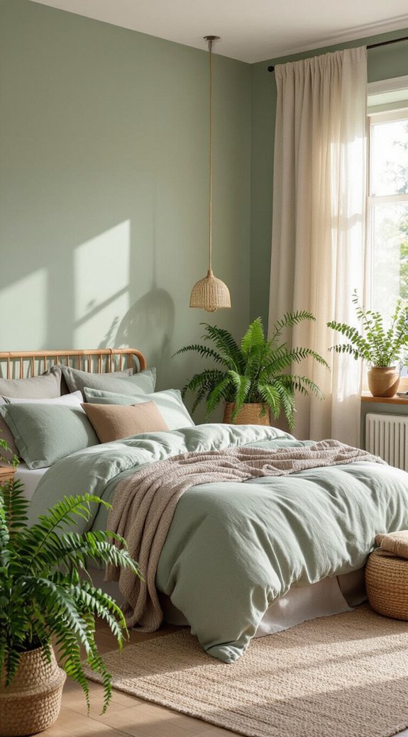 green bedroom nature ideas