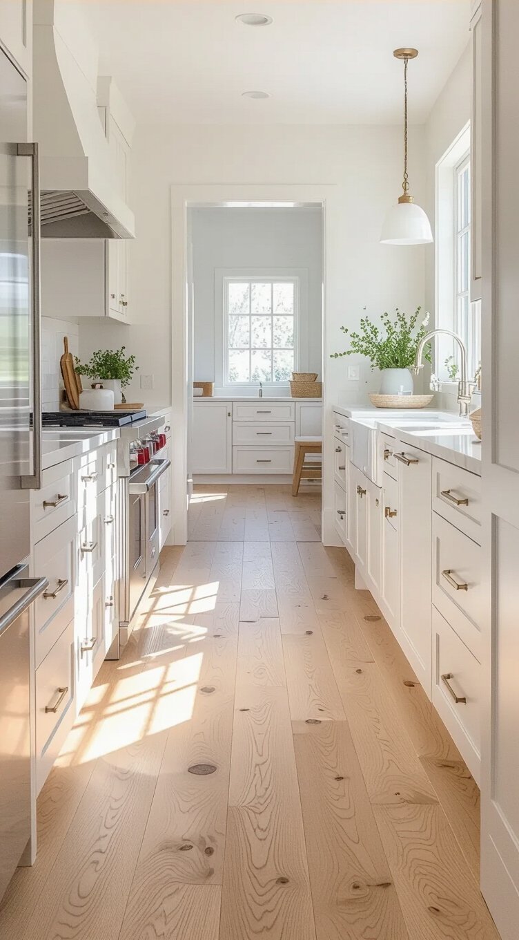 lay flooring lengthwise for longer look