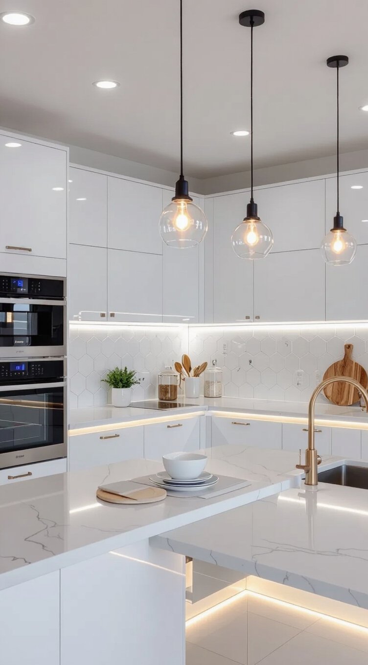 layered lighting for small kitchens
