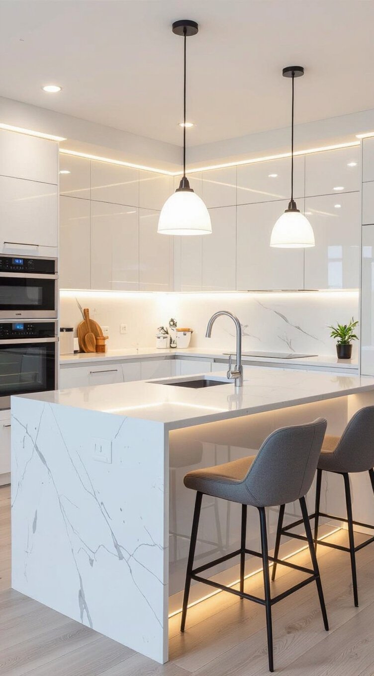 layered lighting for small kitchens