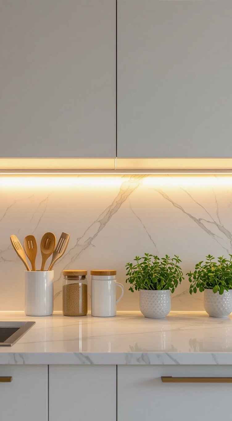 led lighting maximizes counter space