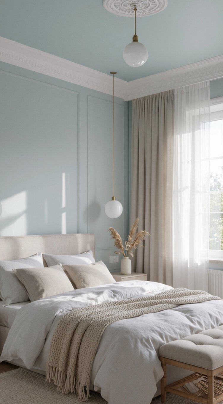 light blue ceiling illusion