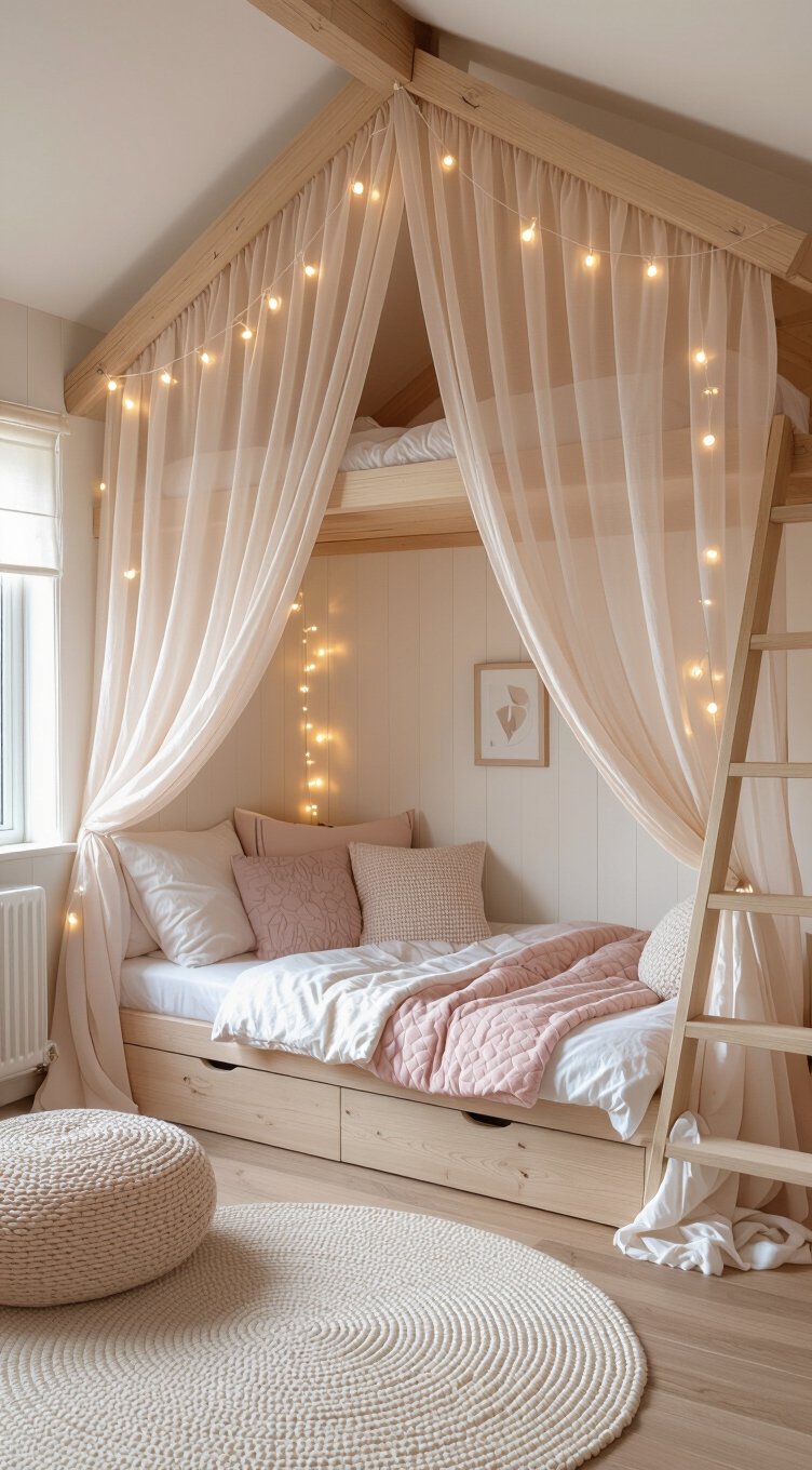 loft nooks with curtains