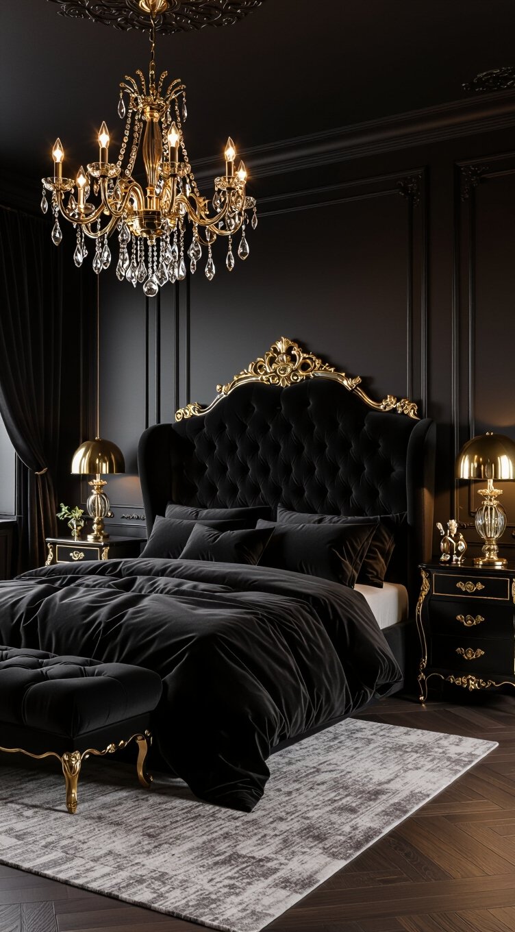 luxurious black and gold