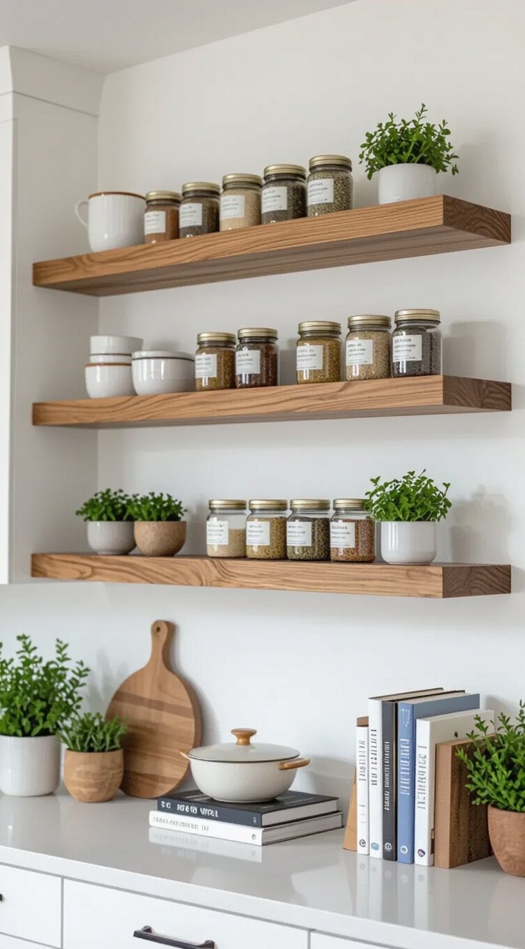 maximize storage with mounted shelves