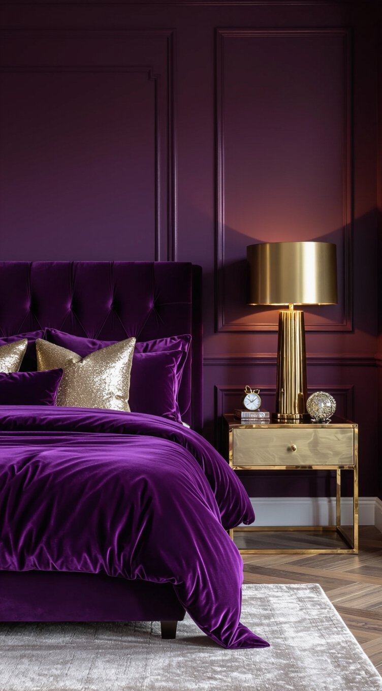 metallic accents elevate purple elegance