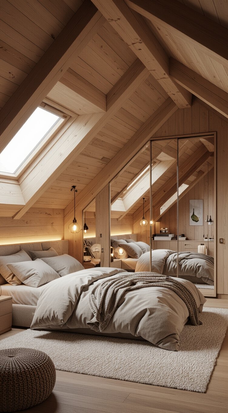 mirrors create taller space