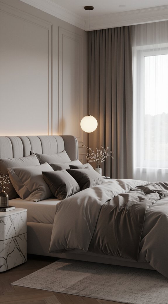 modern chic grey bedrooms
