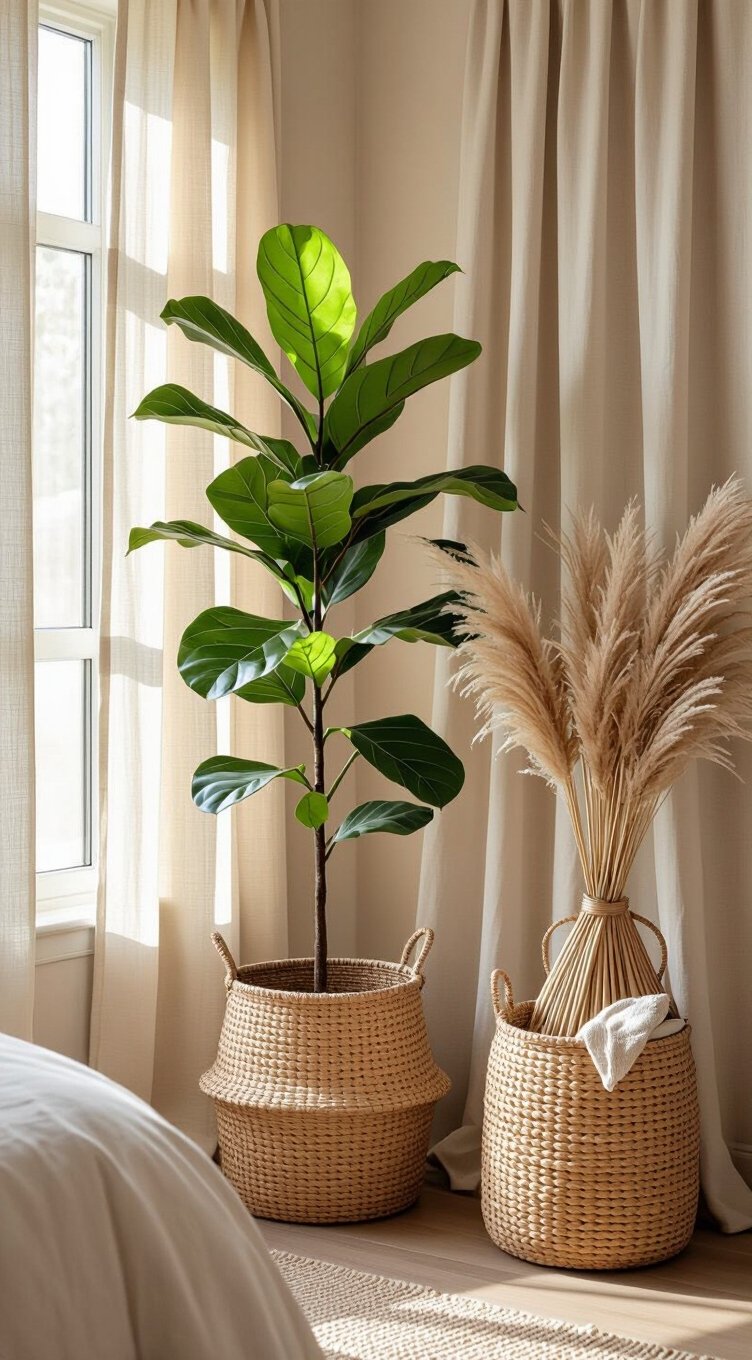 natural elements enhance beige spaces