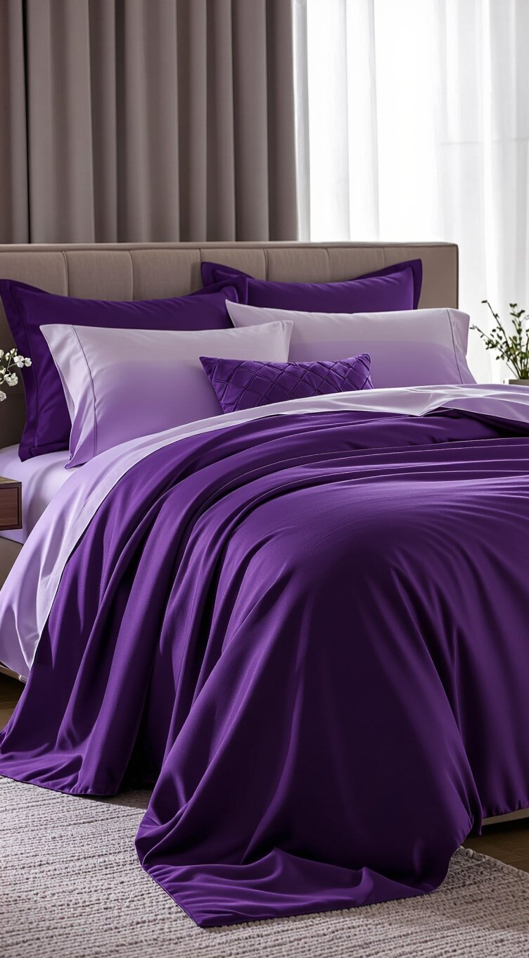 ombre purple gradient bedding statement