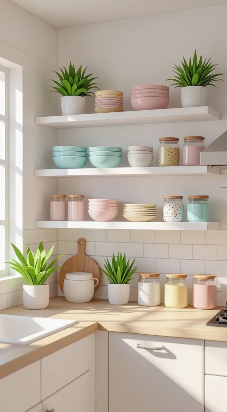 open shelving maximizes space