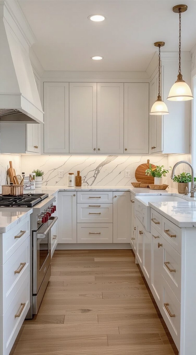 optimal u shaped kitchen walkway width