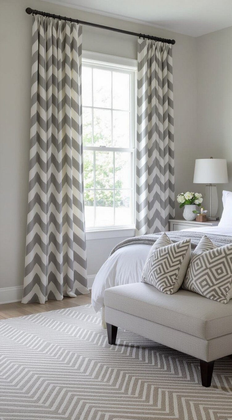 patterned accents unite grey white