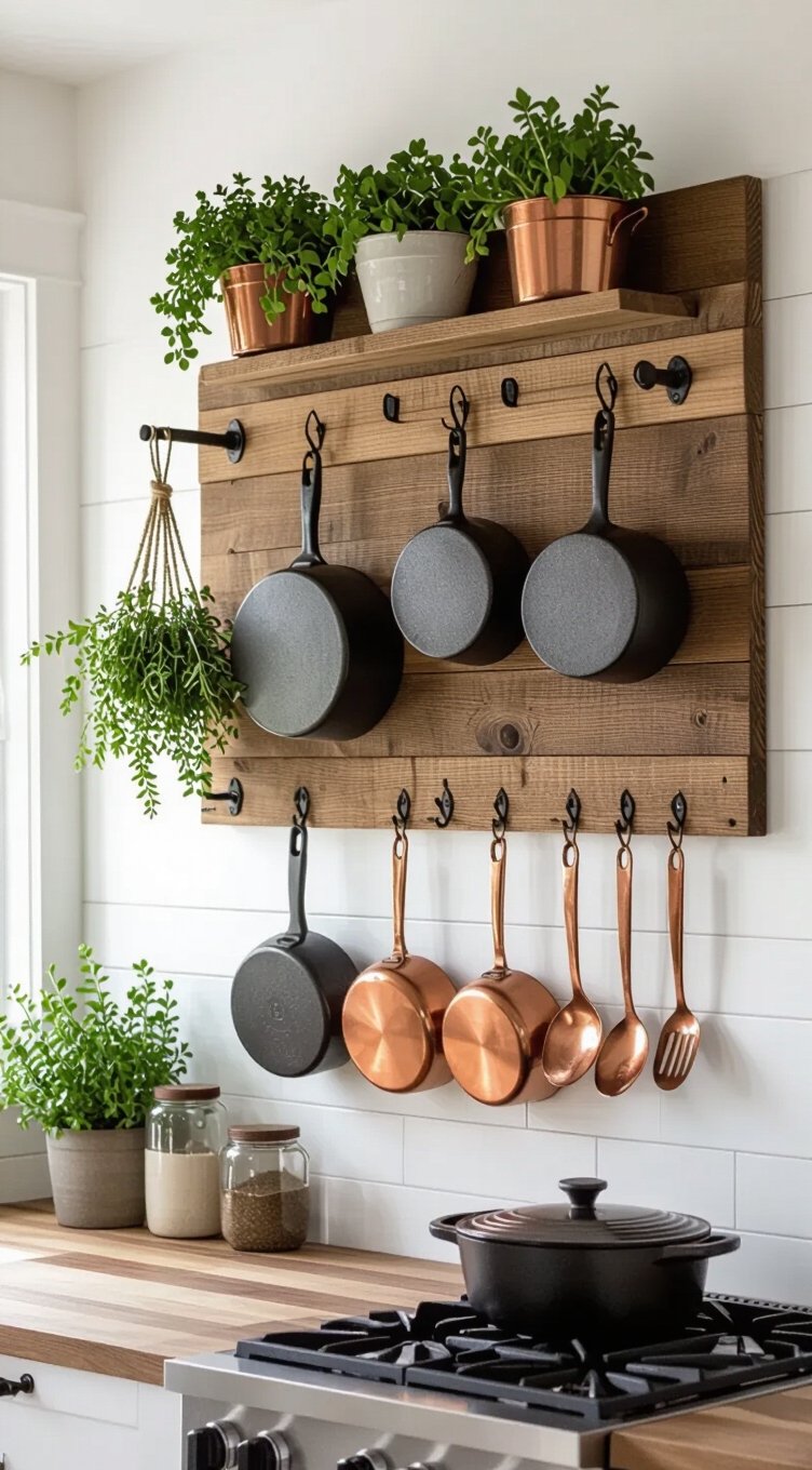pegboard for pots and utensils