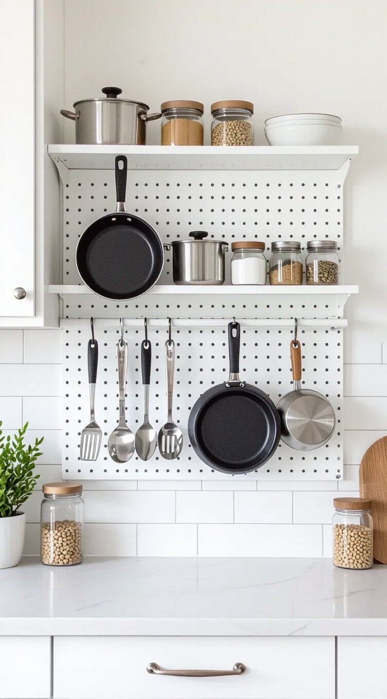 pegboard storage for kitchen