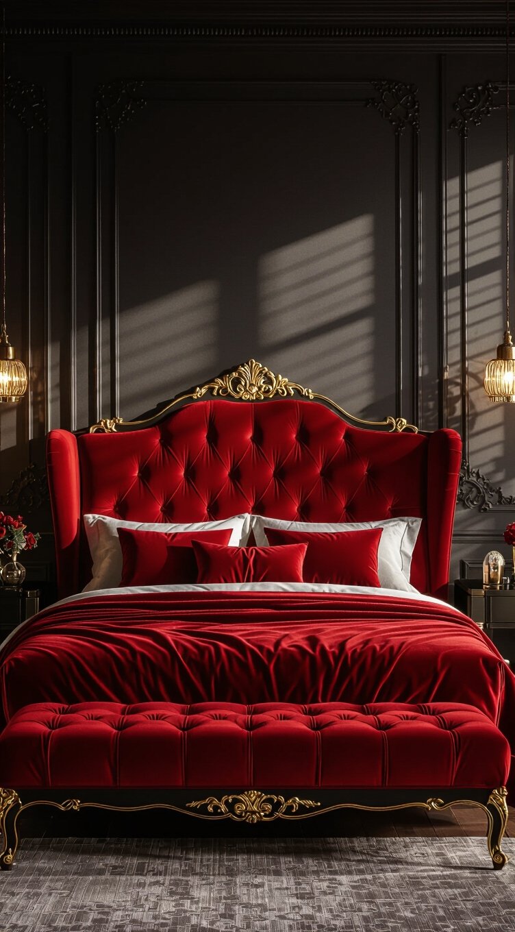 red velvet luxe textures