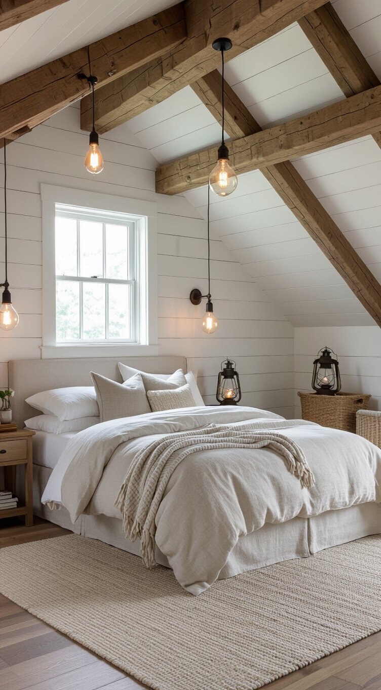 rustic elegance in attic bedrooms