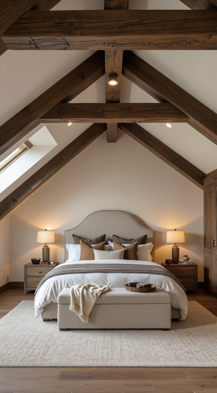 rustic warmth in beams