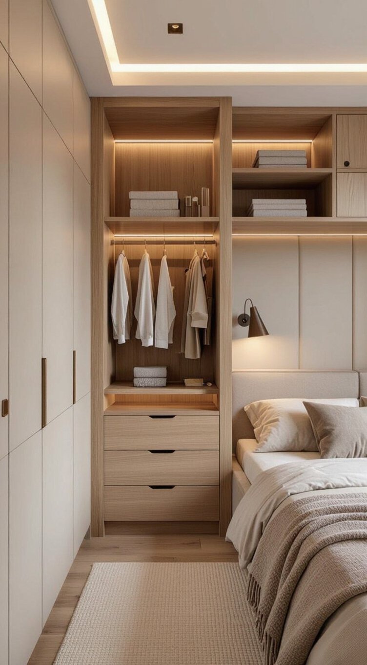 seamless built in wall storage